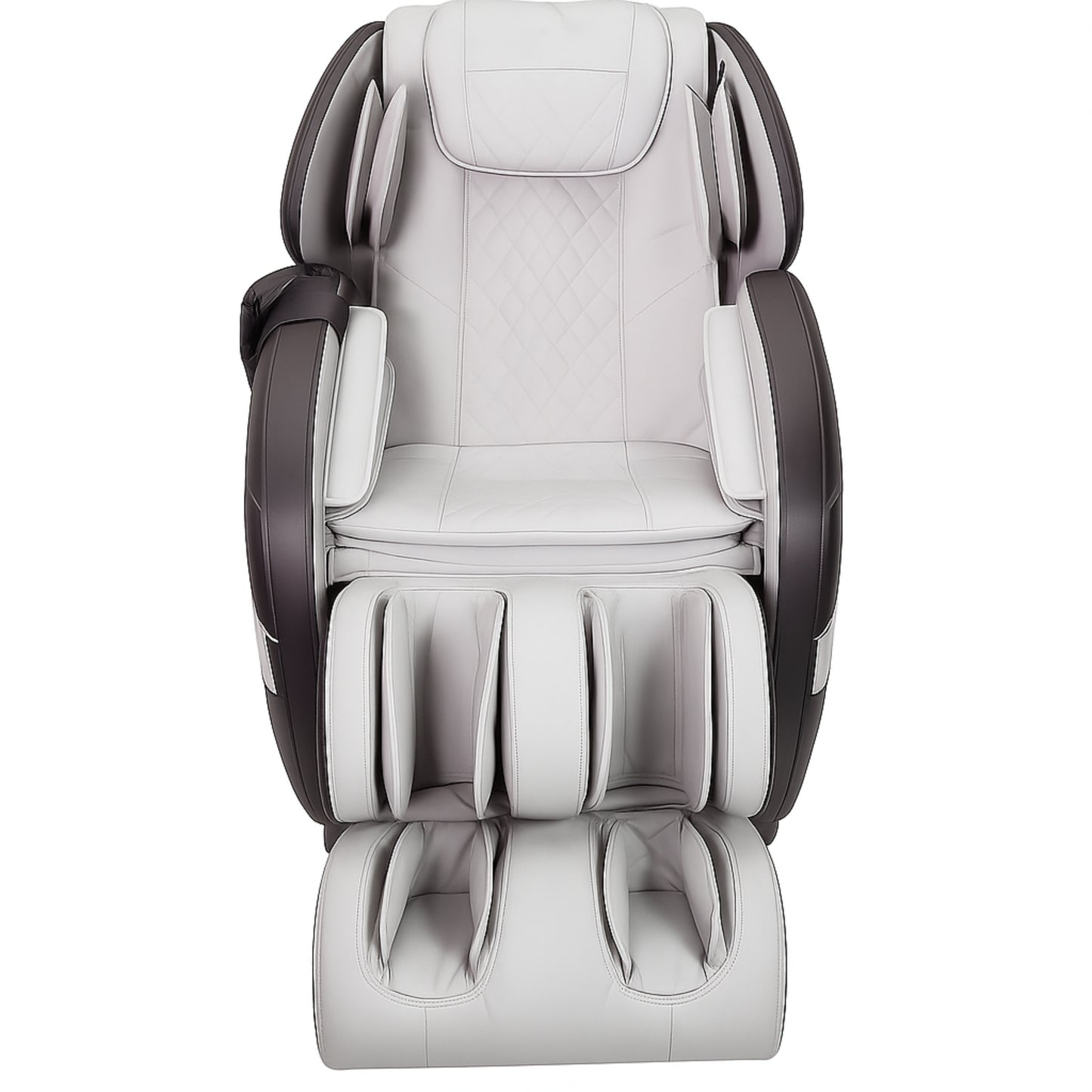 Osaki OS Champ Zero Gravity Full Body Massage Chair Recliner with L-Track, Airbags, Foot Rollers, and Bluetooth Audio - Cream/Taupe