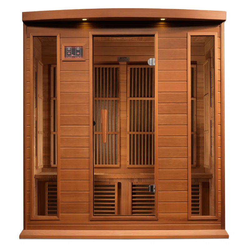 Maxxus 4 Person Indoor FAR Infrared Sauna with Near Zero EMF, Bluetooth, and Canadian Red Cedar